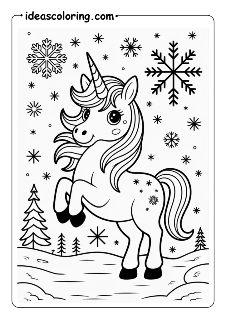unicorn in winter