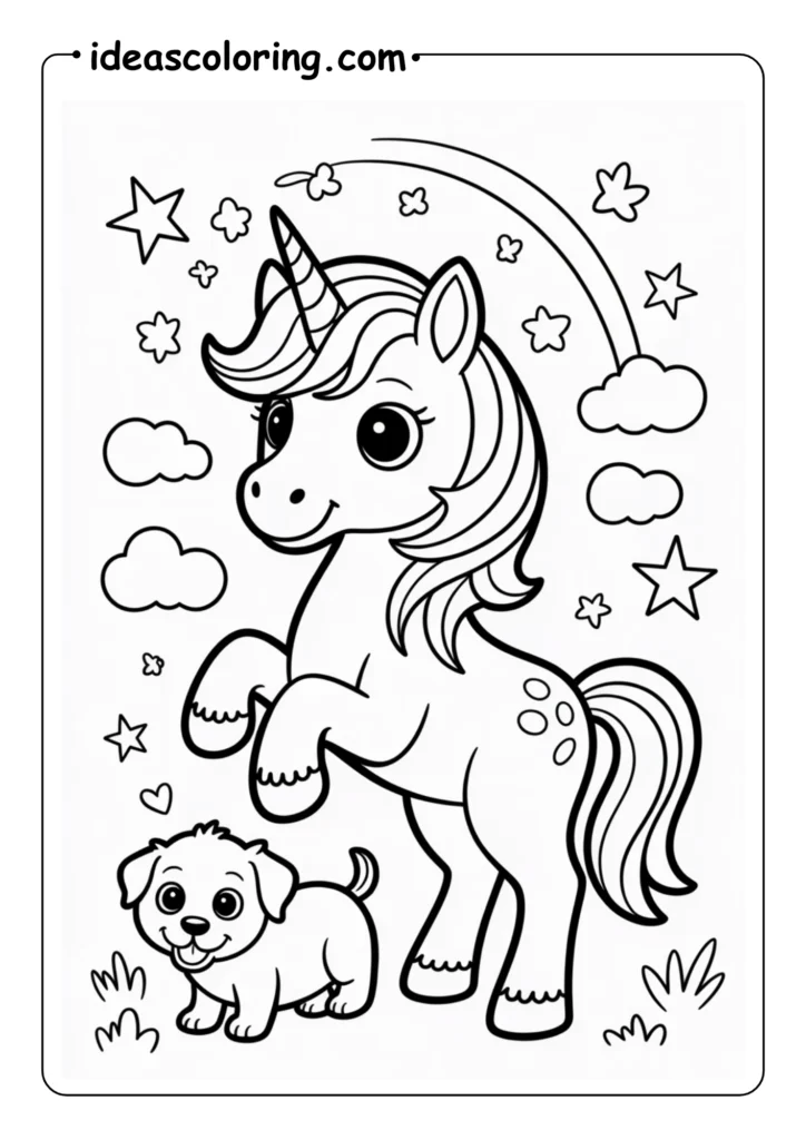 unicorn with puppy